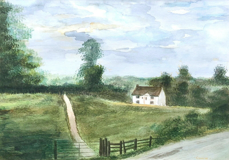MICHAEL COULTER, PASTORAL FARMHOUSE LANDSCAPE STUDY, WATERCOLOUR, SIGNED