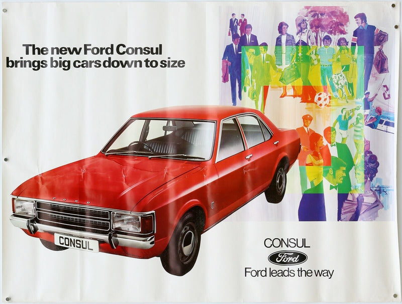 FORD CONSUL - ORIGINAL DEALER SHOWROOM CAR SALES LAUNCH ADVERTISING POSTER 9