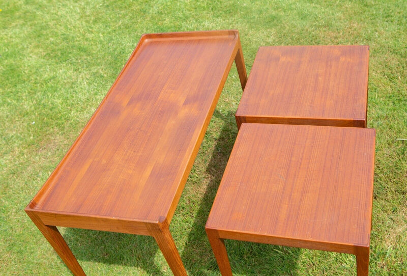 KURT OSTERVIG for JASON MOBLER - RETRO MID-CENTURY DANISH TEAK NEST OF TABLES
