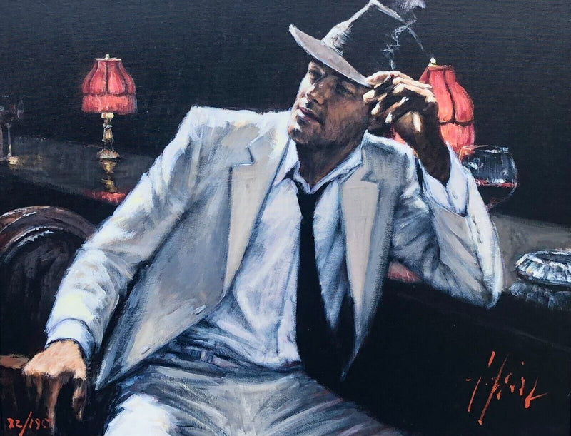 FABIAN PEREZ 'MAN IN WHITE SUIT V' LARGE LIMITED EDITION PRINT 82/195 & C.O.A.