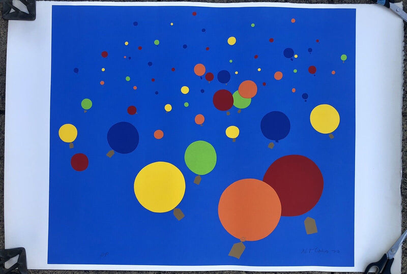 NICHOLAS MONRO (BRITISH, b.1936) 'BALLOON RACE' 1970 LARGE SCREEN PRINT, SIGNED