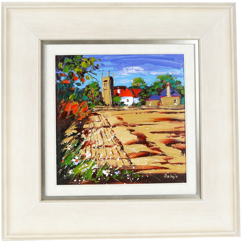 LYNN RODGIE 'CUT STRAWFIELD BOLTON' CHURCH LANDSCAPE, OIL ON CANVAS