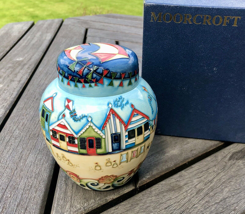 MOORCROFT 'BESIDE THE SEASIDE' 2008 NICOLA SLANEY GINGER JAR VASE 24/250, BOXED