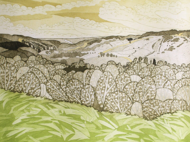 JOHN BRUNSDON 'DEVIL'S PUNCHBOWL' LIMITED EDITION ETCHING PRINT 30/150, SIGNED