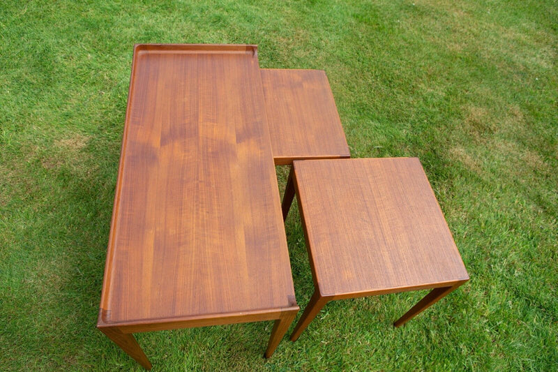 KURT OSTERVIG for JASON MOBLER - RETRO MID-CENTURY DANISH TEAK NEST OF TABLES