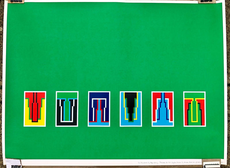 ROBYN DENNY 'SIX MINIATURES' 1975 LARGE SCREEN PRINT GREEN