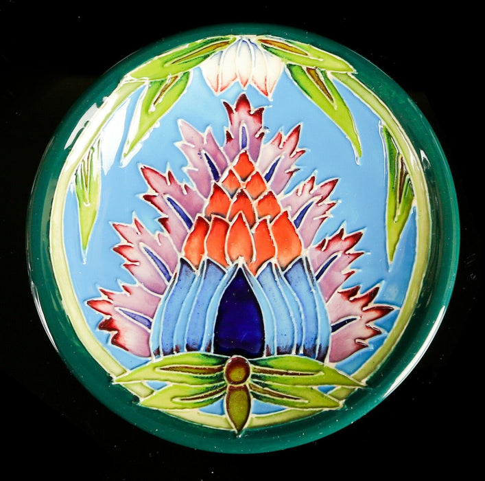 MOORCROFT POTTERY 'SAADIAN' 2001 SHIRLEY HAYES FLORAL FLOWER PIN DISH PLATE