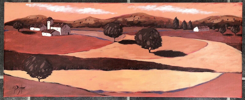 RICHARD PARGETER, CONTINENTAL LANDSCAPE, ACRYLIC ON CANVAS PAINTING