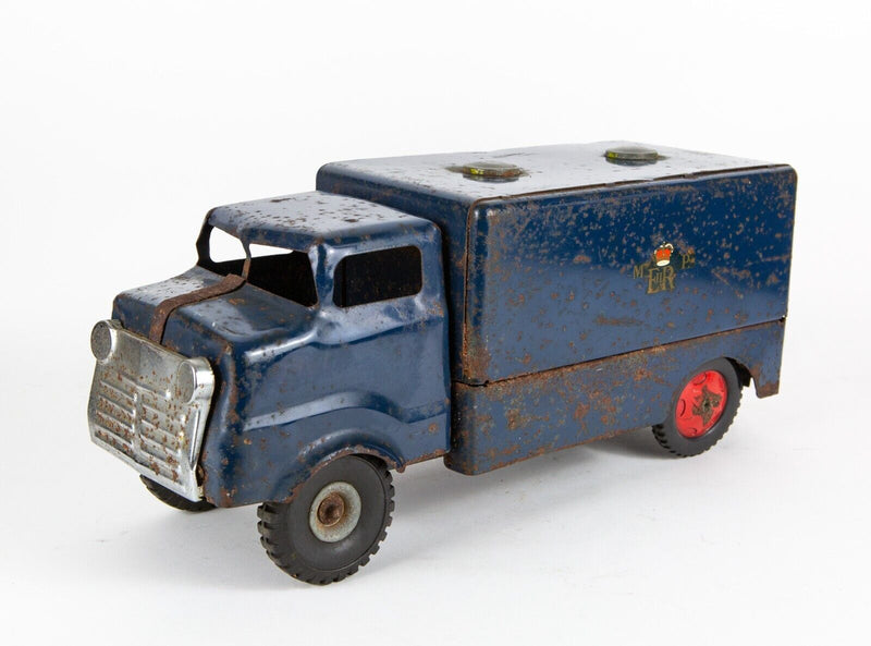 VINTAGE TRIANG PRESSED STEEL TIN PLATE BLUE MAIL TRUCK LORRY VAN TOY MODEL