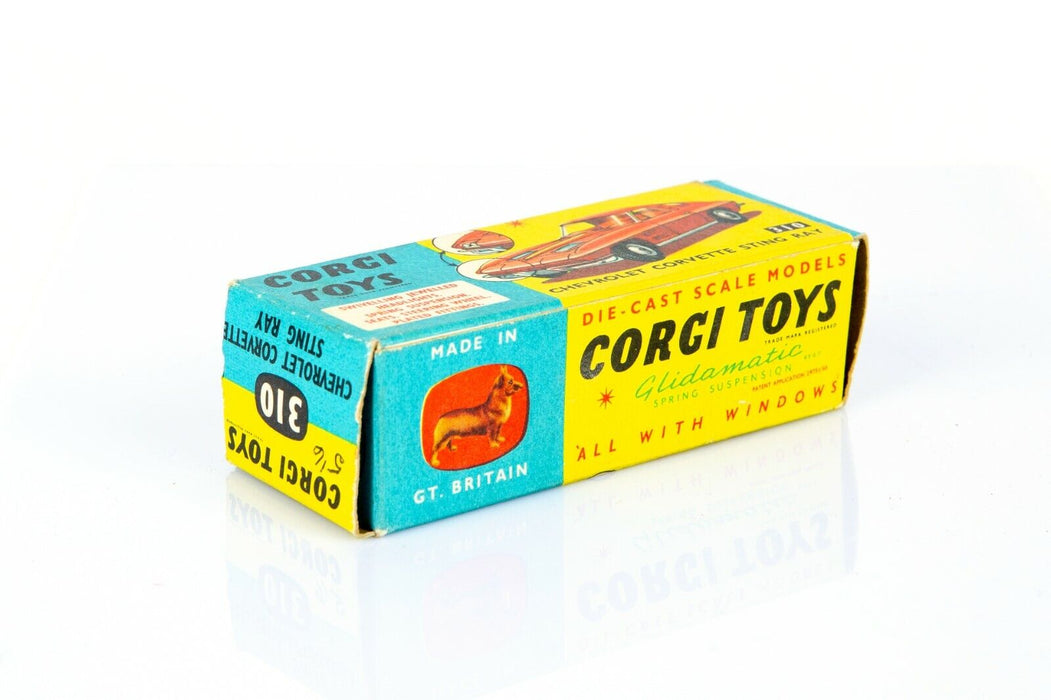 CORGI TOYS -CHEVROLET CORVETTE STING RAY No. 310- VINTAGE CAR DIECAST MODEL, BOX