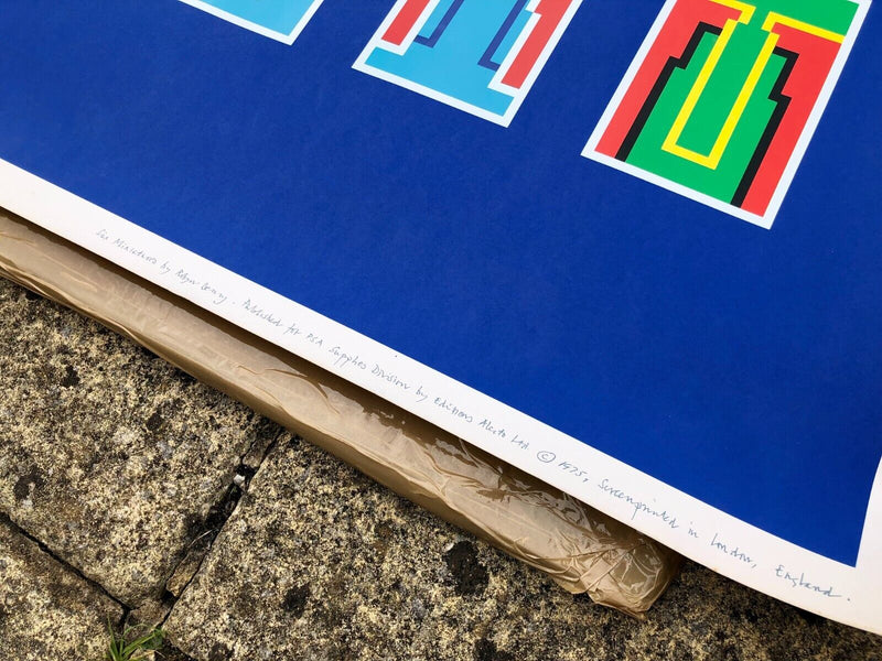 ROBYN DENNY (BRITISH, 1930-2014) 'SIX MINIATURES' 1975 LARGE SCREEN PRINT BLUE