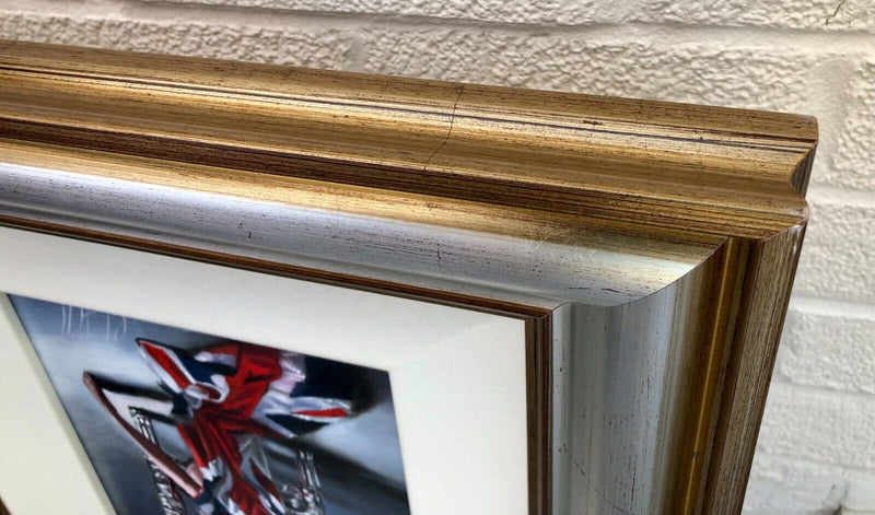 ROB HEFFERAN 'ENGLISH ROSE' UNION JACK, ORIGINAL OIL PAINTING, SIGNED