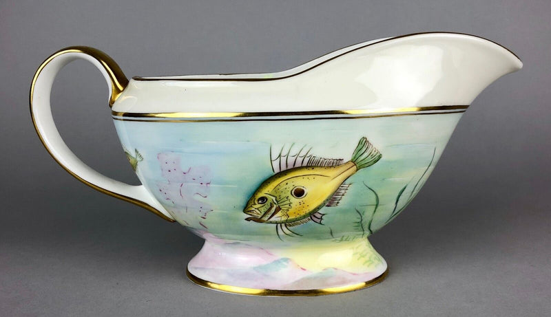 MINTON, JOHN DORY & TROUT, SUMNER/WOBY FISH SAUCE BOAT GRAVY JUG POT DISH STAND