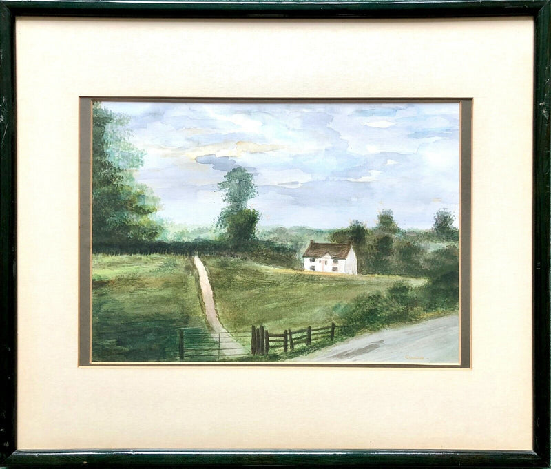 MICHAEL COULTER, PASTORAL FARMHOUSE LANDSCAPE STUDY, WATERCOLOUR, SIGNED