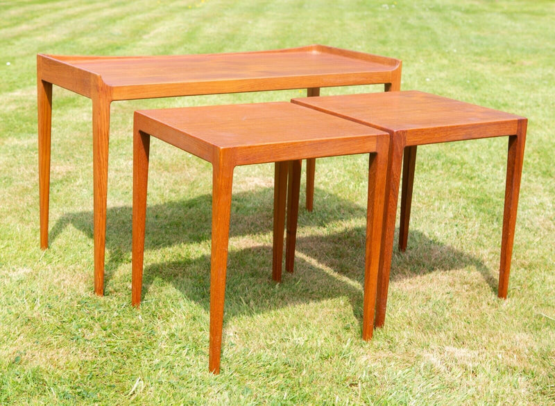 KURT OSTERVIG for JASON MOBLER - RETRO MID-CENTURY DANISH TEAK NEST OF TABLES