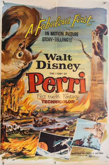 WALT DISNEY, THE STORY OF PERRI (1957) - US ONE SHEET FILM MOVIE CINEMA POSTER