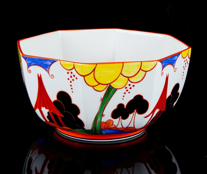 CLARICE CLIFF BY WEDGWOOD 'SUMMERHOUSE' BIZARRE OCTAGONAL BOWL, BOXED & C.O.A.