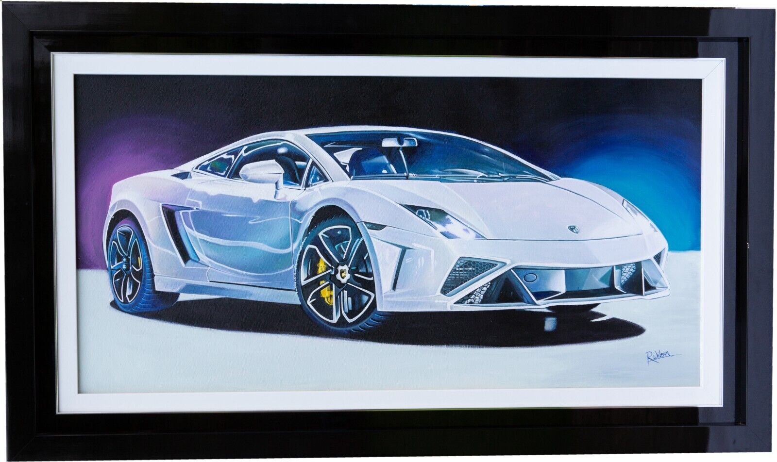 Roz Wilson 'Lamborghini Aventador' Acrylic On Canvas Painting, Signed ...