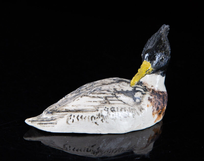 CICELY LUSHINGTON STUDIO POTTERY - MERGANSER DUCK BIRD FIGURE MODEL SCULPTURE