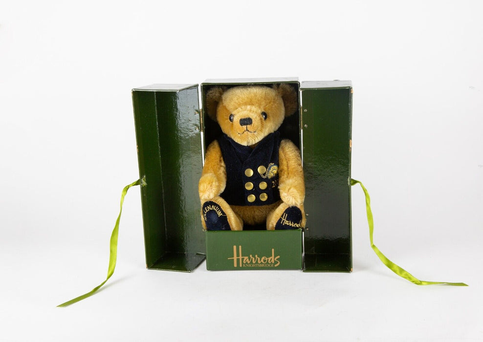 MERRYTHOUGHT -MILLENNIUM BEAR- 2000 LIMITED EDITION HARRODS TEDDY 17/500, BOXED