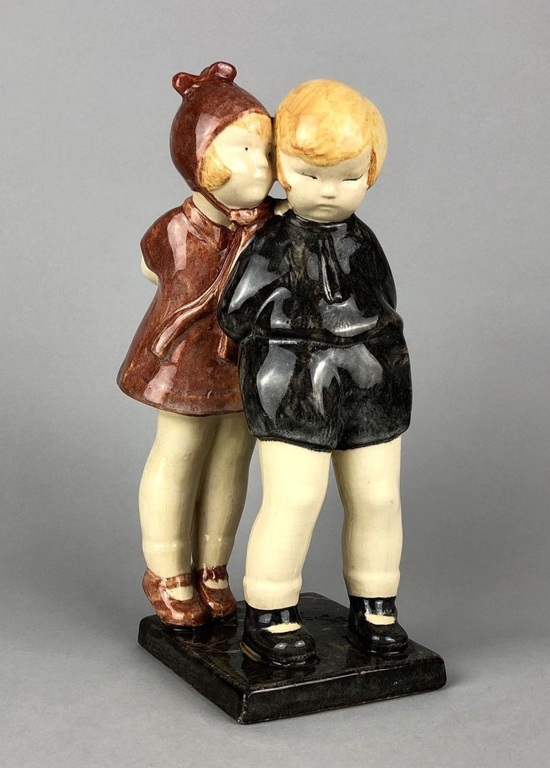 MARCEL GUILLARD & ALEXANDRE KELETY, ETLING FRANCE ART DECO CHILDREN FIGURE MODEL