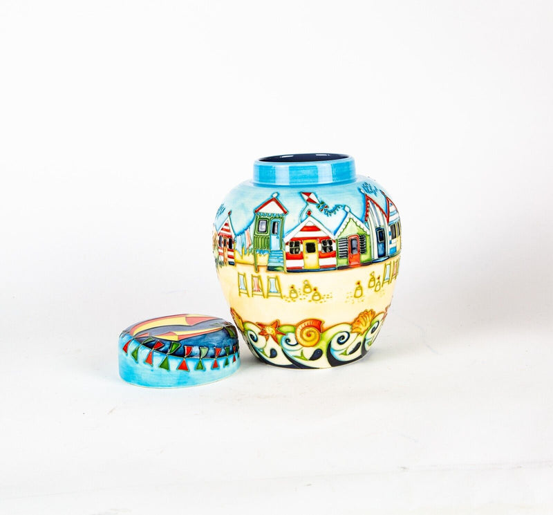 MOORCROFT 'BESIDE THE SEASIDE' 2008 NICOLA SLANEY GINGER JAR VASE 24/250, BOXED