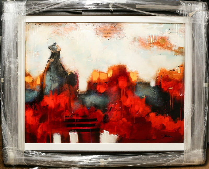 § JOHN AND ELLI MILAN 'URBAN PERCEPTION IV' ORIGINAL OIL ON BOARD, SIGNED