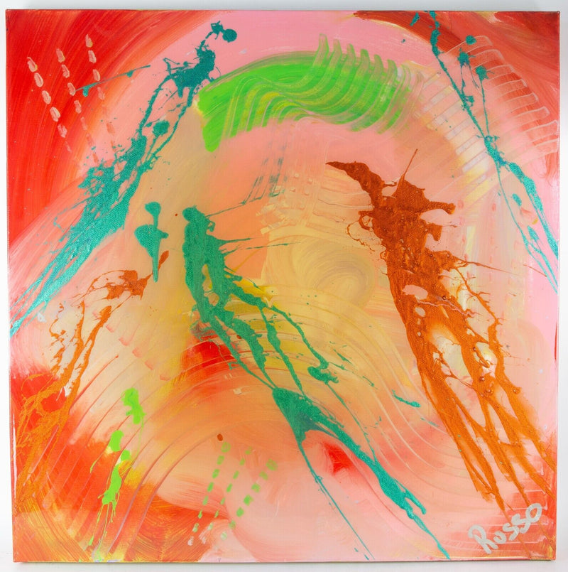ANTONIO RUSSO 'KOI JUSTIN BIEBER' ABSTRACT, ACRYLIC ON CANVAS, SIGNED