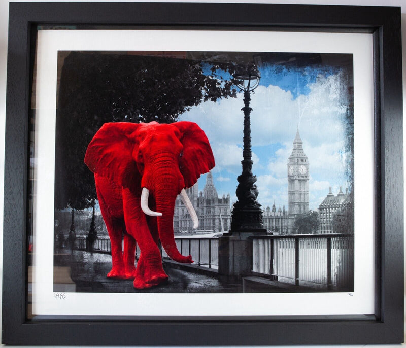 LARS TUNEBO 'WESTMINSTER WANDERER' ELEPHANT LONDON, LIMITED EDITION PRINT & C.O.A.