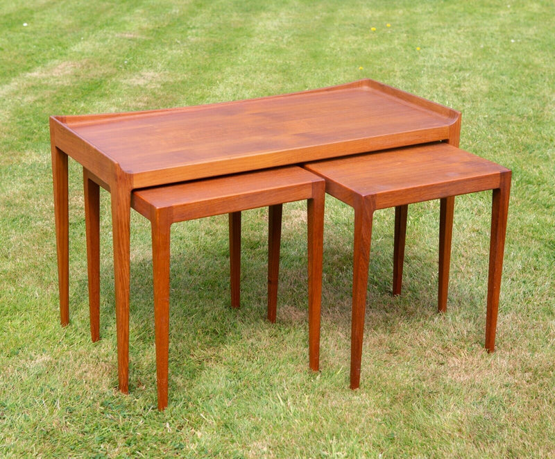 KURT OSTERVIG for JASON MOBLER - RETRO MID-CENTURY DANISH TEAK NEST OF TABLES