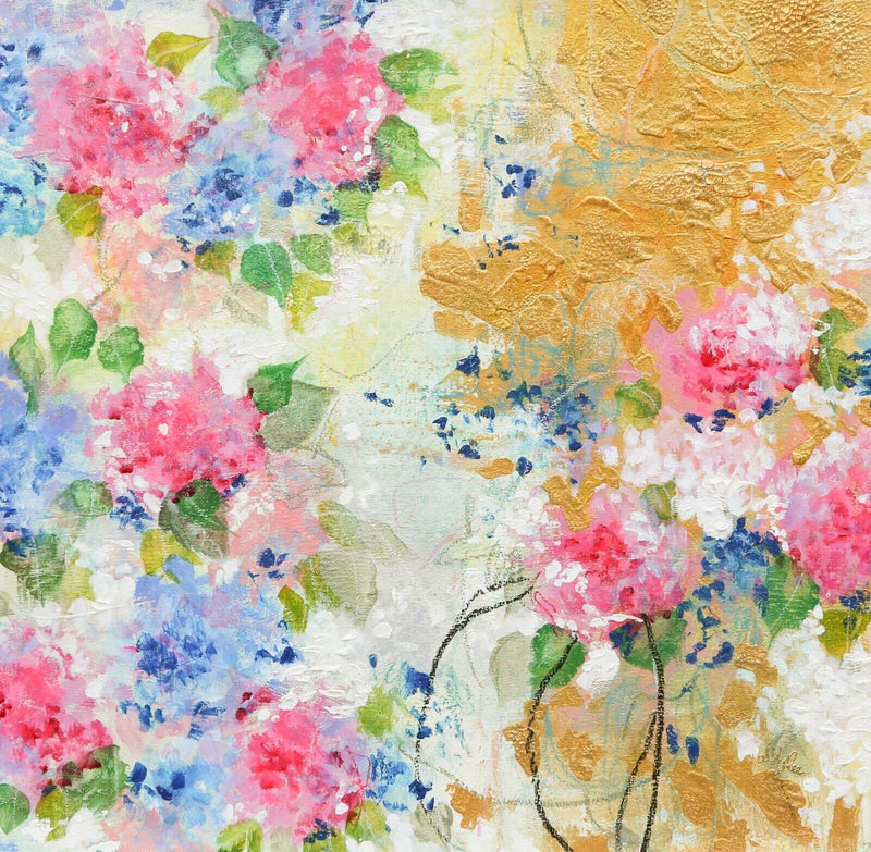 AMYLEE PARIS 'RAVISHMENT' FLORAL FLOWER STUDY, CANVAS PAINTING, SIGNED