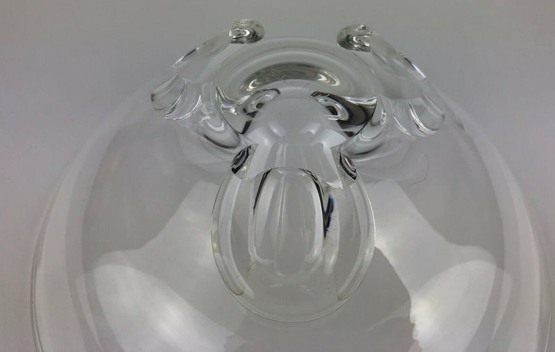 DONALD POLLARD for STEUBEN 1954 CRYSTAL GLASS FLORETTE TRILLIUM FOOTED BOWL DISH