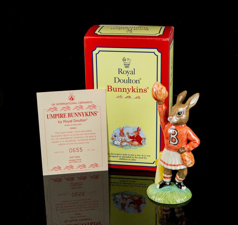 ROYAL DOULTON 'CHEERLEADERS' LIMITED EDITION BUNNYKINS FIGURES DB142 DB143 BOXED