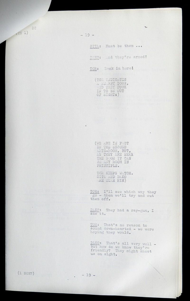 B.B.C DOCTOR WHO 'DIMENSIONS OF TIME' 1965 SERIES Q EPISODE 2 SCRIPT BY GLYN JONES