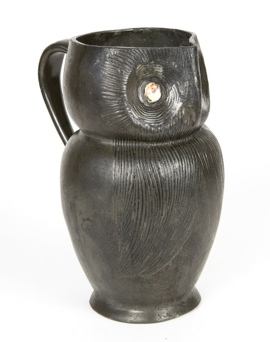 LIBERTY & Co. - TUDRIC PEWTER OWL BIRD JUG PITCHER WITH SHELL EYES No. 035