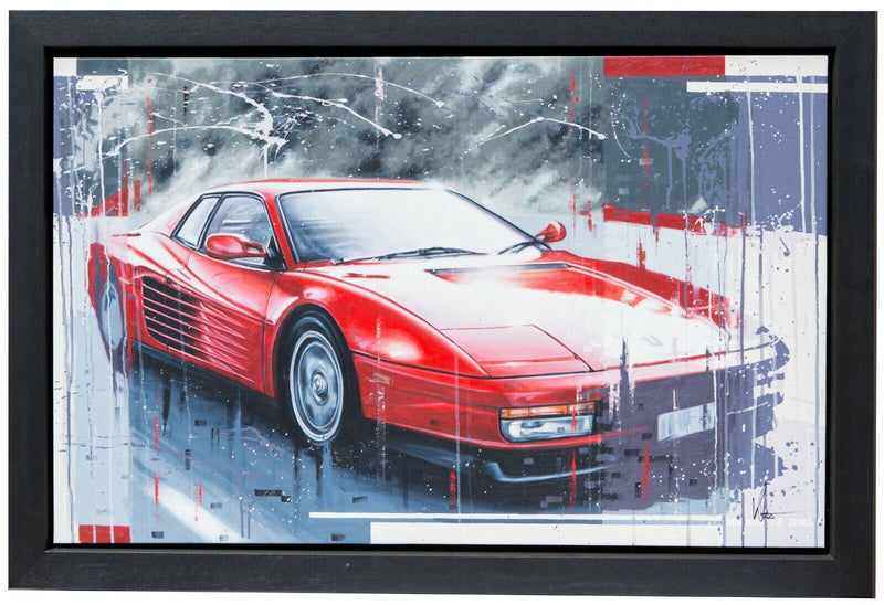 KRIS HARDY 'TESTAROSSA' FERRARI SUPERCAR, OIL PAINTING, SIGNED