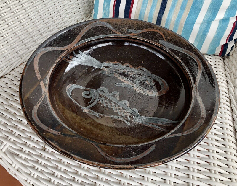 MARK HEWITT for WENFORD BRIDGE - LARGE FISH DESIGN STUDIO ART POTTERY BOWL