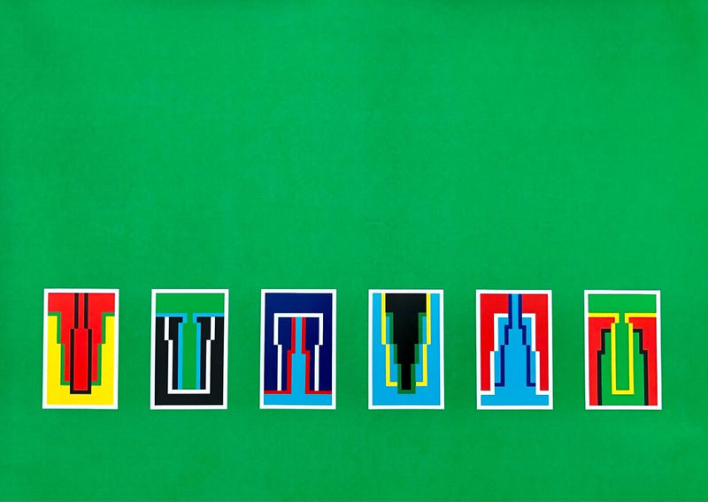 ROBYN DENNY 'SIX MINIATURES' 1975 LARGE SCREEN PRINT GREEN