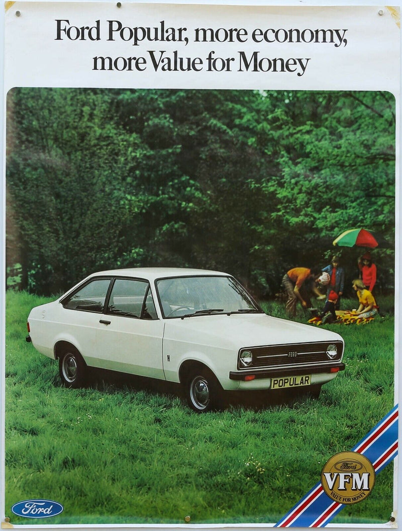 FORD POPULAR - ORIGINAL DEALER SHOWROOM CAR SALES LAUNCH ADVERTISING POSTER 22