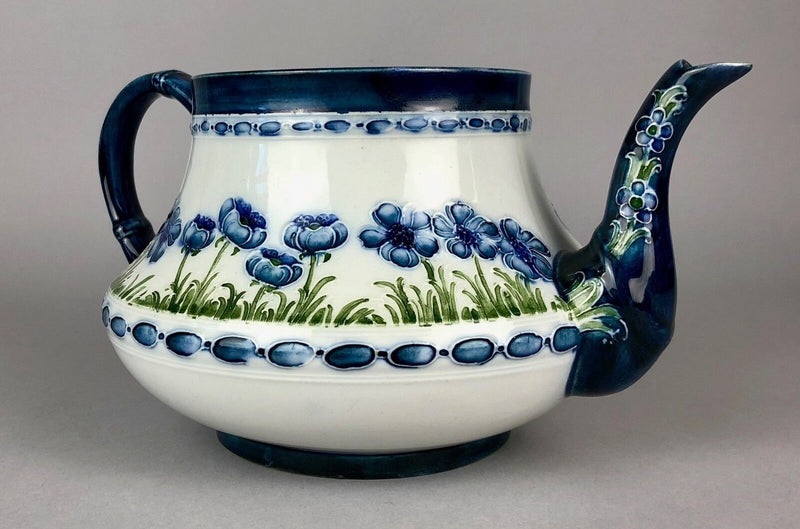 MOORCROFT POTTERY, MACINTYRE & Co. 'BLUE POPPY' FLORIAN WARE TEA COFFEE POT JUG