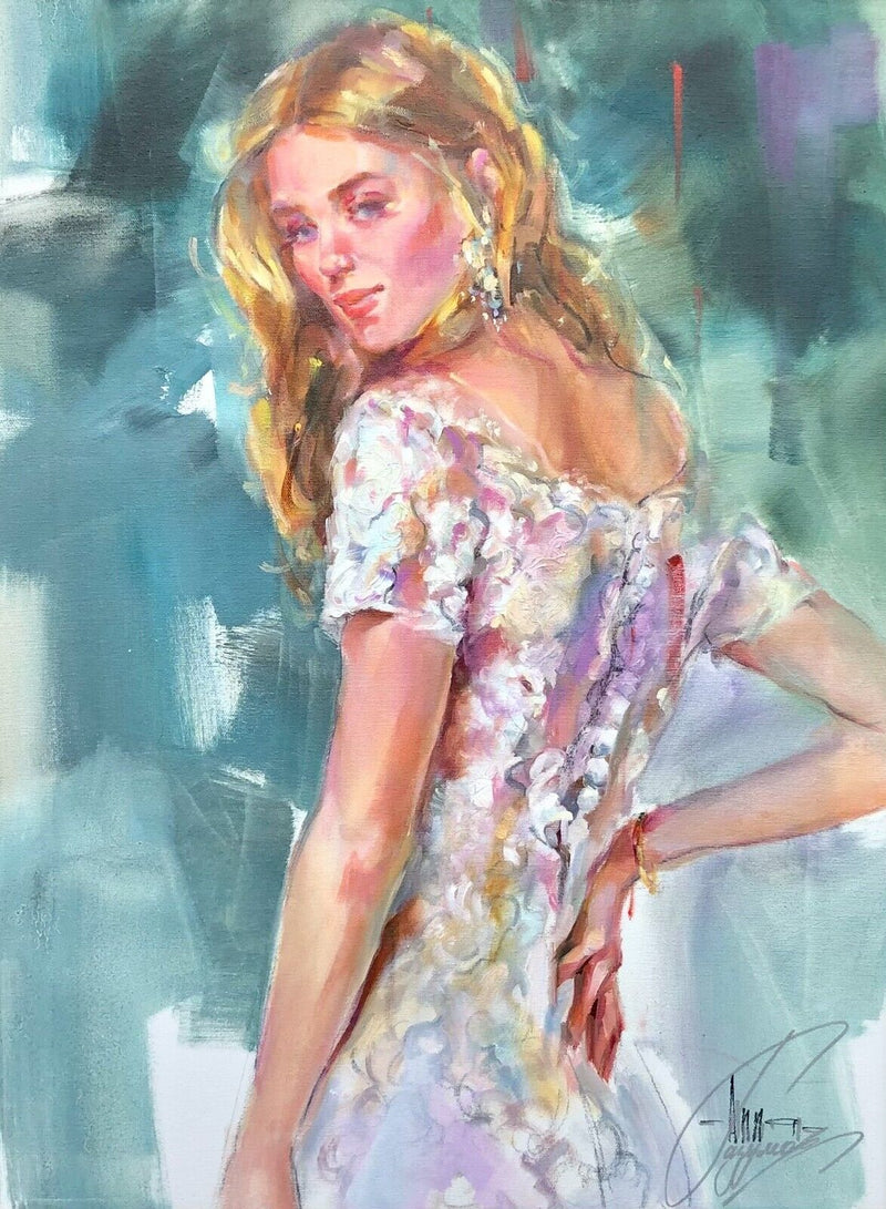 ANNA RAZUMOVSKAYA (C20th) -EASY TO REMEMBER- ORIGINAL OIL PAINTING, SIGNED