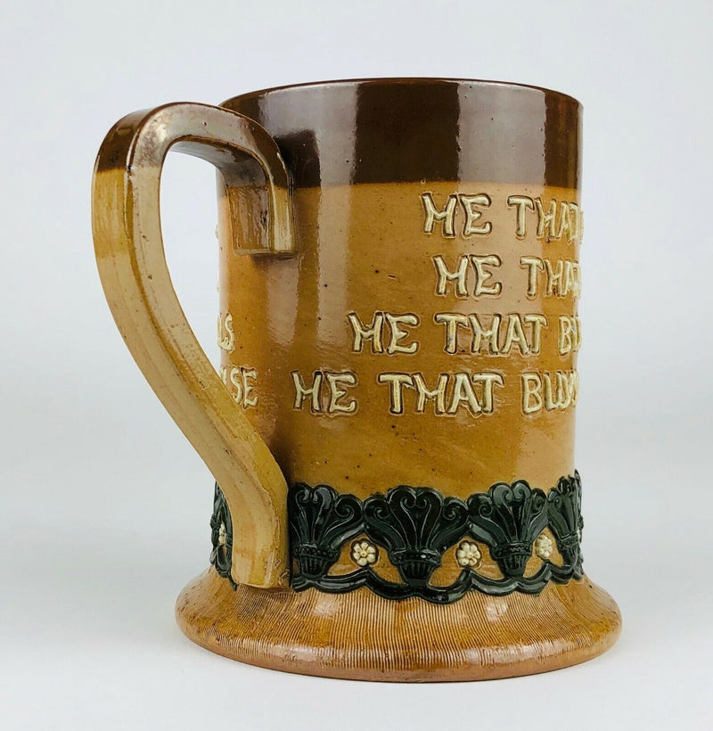 DOULTON LAMBETH 'HE THAT BUYS GOOD ALE BUYS NOTHING ELSE' STONEWARE MOTTO MUG