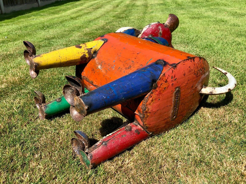 EE-I-EE-I-O RALPH THE DOG, LARGE TIN METAL GARDEN ORNAMENT FIGURE SCULPTURE 77cm