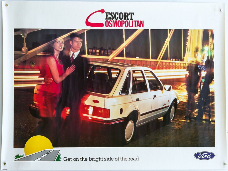 FORD ESCORT COSMOPOLITAN- ORIGINAL DEALER SHOWROOM ADVERTISING POSTER SP1802 155