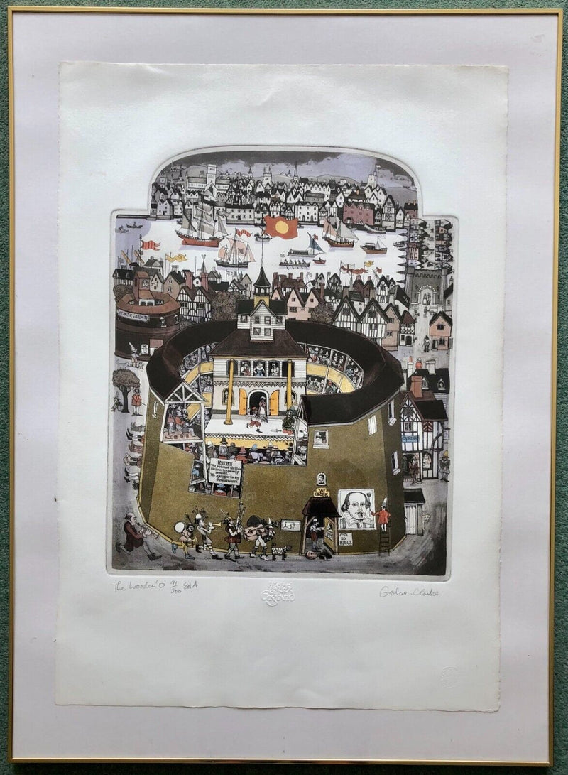 GRAHAM CLARKE 'THE WOODEN O' LIMITED EDITION ETCHING/AQUATINT 92/250 SIGNED