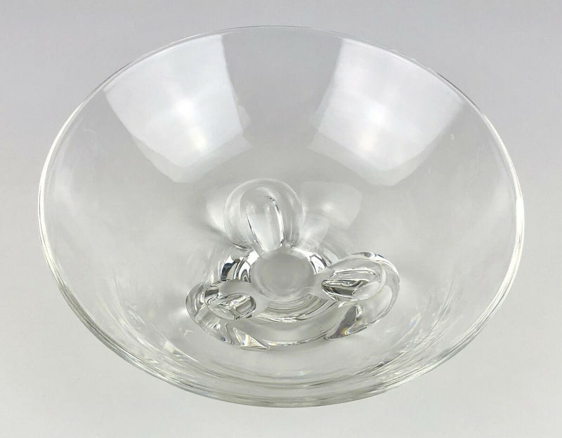 DONALD POLLARD for STEUBEN 1954 CRYSTAL GLASS FLORETTE TRILLIUM FOOTED BOWL DISH