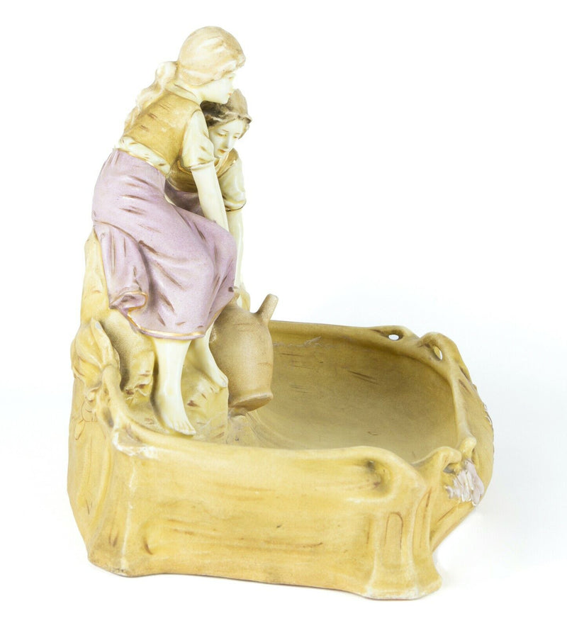 ROYAL DUX, WATER CARRIERS, LARGE ART NOUVEAU FEMALE CENTREPIECE FIGURE 10770