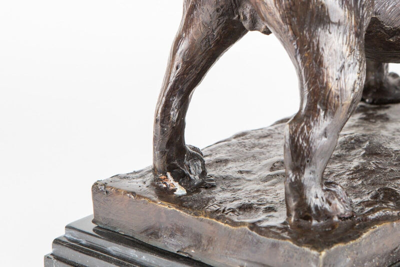 AFTER PIERRE-JULES MÊNE - LARGE FRENCH BRONZE BULLDOG FIGURE STATUE SCULPTURE