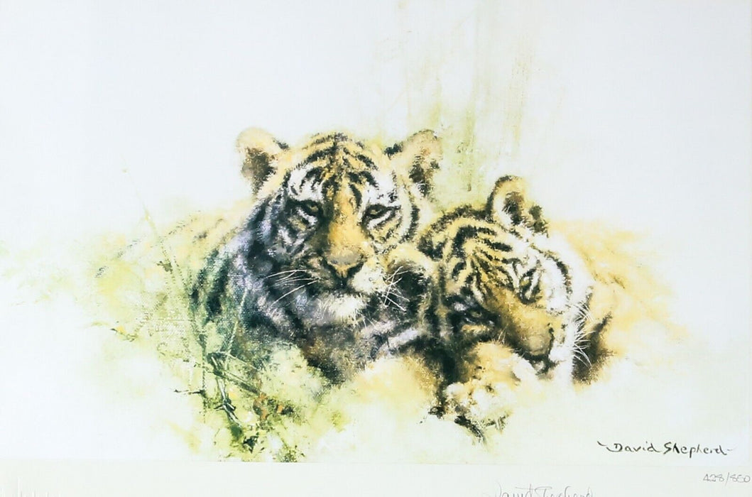 DAVID SHEPHERD 'TIGER CUBS' LIMITED EDITION PRINT 428/850, SIGNED