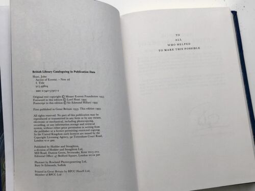 THE ASCENT OF EVEREST, LIMITED EDITION BOOK SIGNED JOHN HUNT, EDMUND HILLARY etc